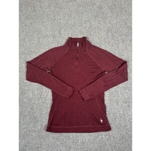 Smartwool Merino 250 Base Layer 1/4 Zip Womens Size Small Maroon Pullover